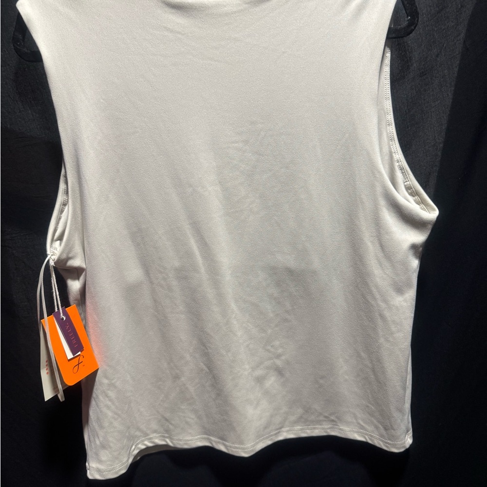 Cream Muscle Tee Sleeveless Relaxed Fit